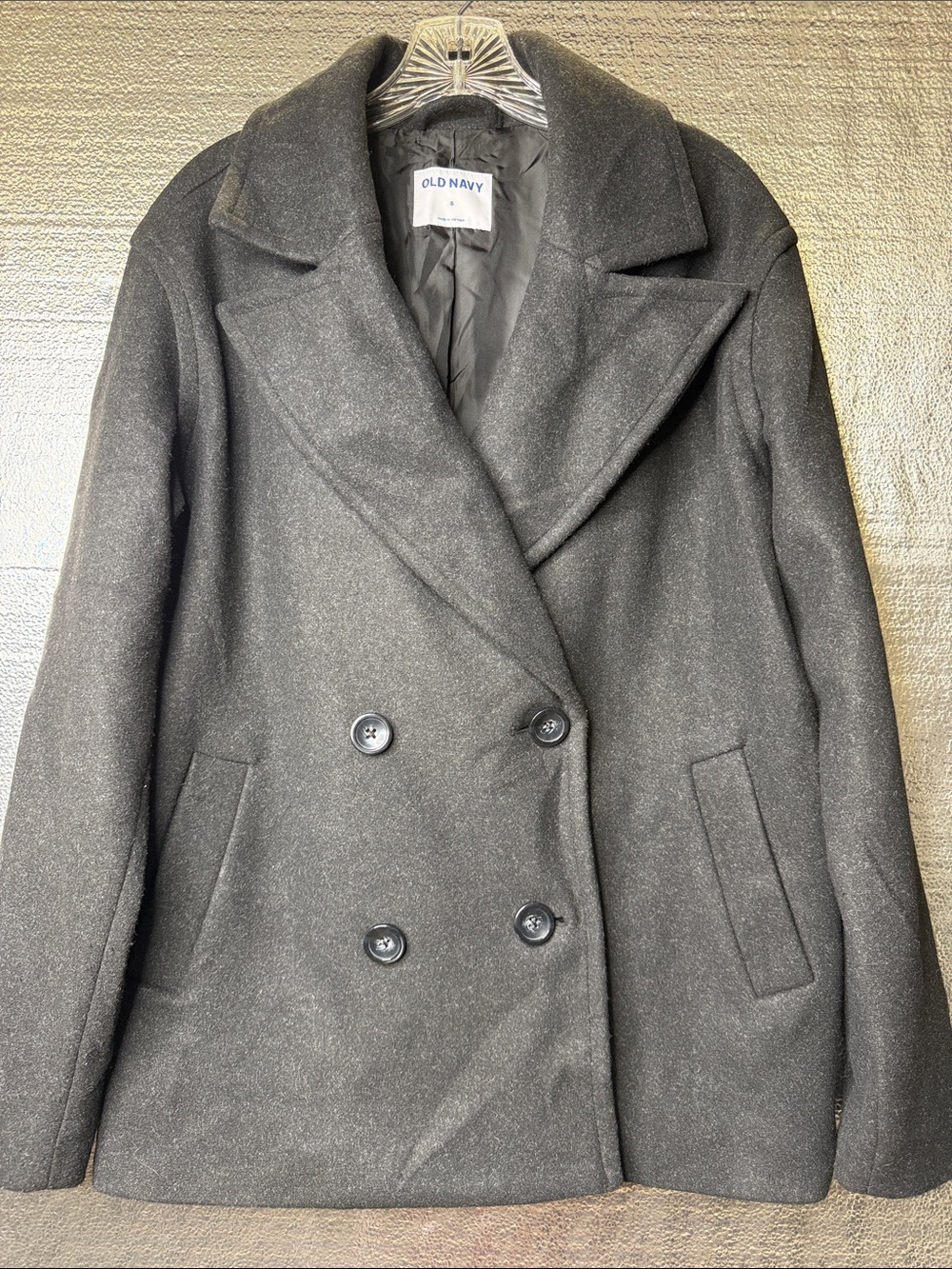 Old Navy Women's Double-Breasted Peacoat - Dark Gray